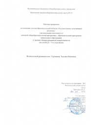 Рабочая программа по художественно-эстетическому развитию (музыка)